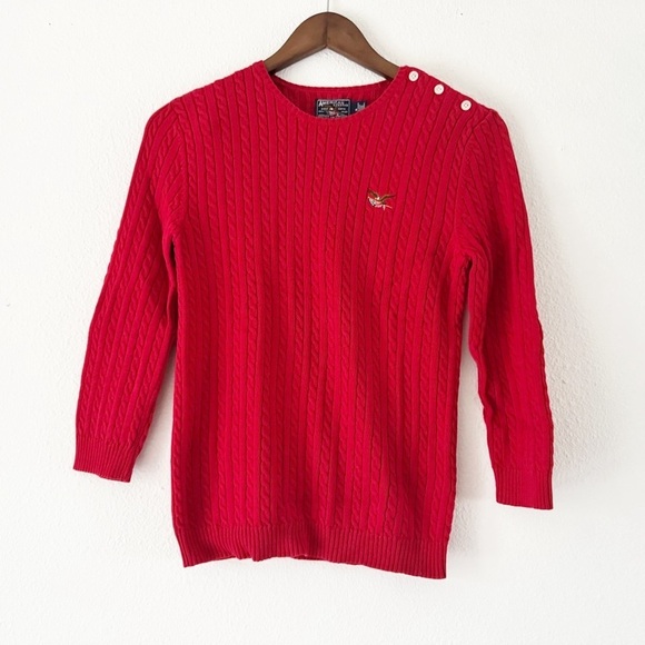American Living Sweaters - American Living Preppy Cable Knit Sweater Americana Small Old Money Ralph Lauren
